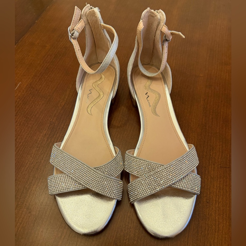Nina Skylark Bling Sandal True Silver Size 9.5 - Picture 5 of 9